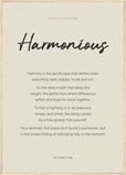 Harmonious Word of Intention Framed print A1 (59.4 x 84.1 cm) Wood frame Linen paper