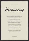 Harmonious Word of Intention Framed print A2 (42 x 59.4 cm) Black frame Linen paper