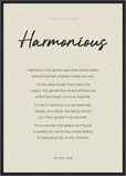 Harmonious Word of Intention Framed print A2 (42 x 59.4 cm) Black frame Linen paper