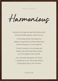 Harmonious Word of Intention Framed print A2 (42 x 59.4 cm) Dark wood frame Linen paper