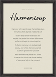 Harmonious Word of Intention Framed print A3 (29.7 x 42 cm) Black frame Linen paper
