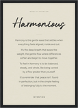 Harmonious Word of Intention Framed print A3 (29.7 x 42 cm) Black frame Linen paper