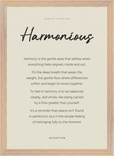 Harmonious Word of Intention Framed print A3 (29.7 x 42 cm) Wood frame Linen paper
