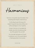 Harmonious Word of Intention Framed print A3 (29.7 x 42 cm) Wood frame Linen paper