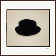 Hat On Framed print 70x70 cm / 28x28″ Dark wood frame 35