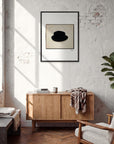 Hat On Framed print 60x80 cm / 24x32″ Black frame in interior