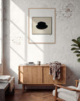Hat On Framed print 60x80 cm / 24x32″ Wood frame in interior