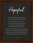 Hopeful Word of Intention Framed print 13x18 cm / 5x7″ Dark wood frame Carbon paper