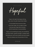 Hopeful Word of Intention Framed print 13x18 cm / 5x7″ White frame Carbon paper