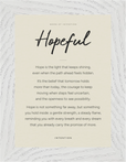 Hopeful Word of Intention Framed print 13x18 cm / 5x7″ White frame Linen paper