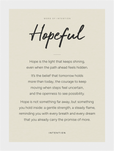 Hopeful Word of Intention Framed print 13x18 cm / 5x7″ White frame Linen paper