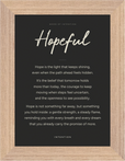 Hopeful Word of Intention Framed print 13x18 cm / 5x7″ Wood frame Carbon paper