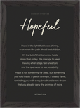 Hopeful Word of Intention Framed print 21x29.7 cm / 8x12" Black frame Carbon paper