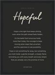 Hopeful Word of Intention Framed print 21x29.7 cm / 8x12" Black frame Carbon paper