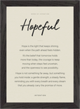 Hopeful Word of Intention Framed print 21x29.7 cm / 8x12" Black frame Linen paper