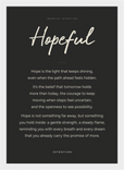 Hopeful Word of Intention Framed print 21x29.7 cm / 8x12" White frame Carbon paper