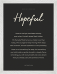 Hopeful Word of Intention Framed print 30x40 cm / 12x16″ White frame Carbon paper