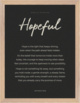 Hopeful Word of Intention Framed print 30x40 cm / 12x16″ Wood frame Carbon paper