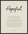 Hopeful Word of Intention Framed print 40x50 cm / 16x20″ Black frame Linen paper