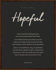 Hopeful Word of Intention Framed print 40x50 cm / 16x20″ Dark wood frame Carbon paper
