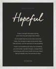 Hopeful Word of Intention Framed print 40x50 cm / 16x20″ White frame Carbon paper