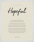 Hopeful Word of Intention Framed print 40x50 cm / 16x20″ White frame Linen paper