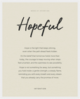 Hopeful Word of Intention Framed print 40x50 cm / 16x20″ White frame Linen paper