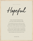 Hopeful Word of Intention Framed print 40x50 cm / 16x20″ Wood frame Linen paper