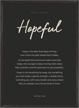 Hopeful Word of Intention Framed print 50x70 cm / 20x28″ Black frame Carbon paper