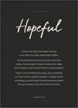 Hopeful Word of Intention Framed print 50x70 cm / 20x28″ Black frame Carbon paper