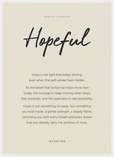 Hopeful Word of Intention Framed print 50x70 cm / 20x28″ White frame Linen paper