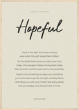 Hopeful Word of Intention Framed print 50x70 cm / 20x28″ Wood frame Linen paper