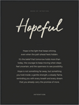 Hopeful Word of Intention Framed print 60x80 cm / 24x32″ Black frame Carbon paper