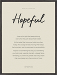 Hopeful Word of Intention Framed print 60x80 cm / 24x32″ Black frame Linen paper
