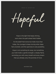 Hopeful Word of Intention Framed print 60x80 cm / 24x32″ White frame Carbon paper
