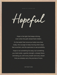 Hopeful Word of Intention Framed print 60x80 cm / 24x32″ Wood frame Carbon paper