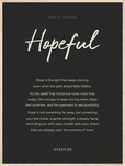 Hopeful Word of Intention Framed print 60x80 cm / 24x32″ Wood frame Carbon paper