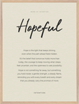 Hopeful Word of Intention Framed print 60x80 cm / 24x32″ Wood frame Linen paper