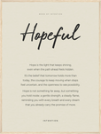 Hopeful Word of Intention Framed print 60x80 cm / 24x32″ Wood frame Linen paper