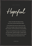 Hopeful Word of Intention Framed print 70x100 cm / 28x40″ Black frame Carbon paper