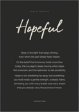 Hopeful Word of Intention Framed print 70x100 cm / 28x40″ Black frame Carbon paper
