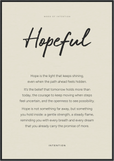 Hopeful Word of Intention Framed print 70x100 cm / 28x40″ Black frame Linen paper