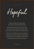 Hopeful Word of Intention Framed print 70x100 cm / 28x40″ Dark wood frame Carbon paper