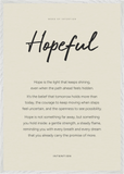 Hopeful Word of Intention Framed print 70x100 cm / 28x40″ White frame Linen paper