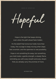 Hopeful Word of Intention Framed print 70x100 cm / 28x40″ Wood frame Carbon paper