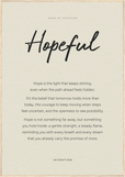 Hopeful Word of Intention Framed print 70x100 cm / 28x40″ Wood frame Linen paper