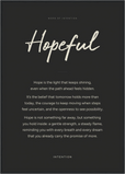Hopeful Word of Intention Framed print A1 (59.4 x 84.1 cm) Black frame Carbon paper