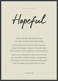 Hopeful Word of Intention Framed print A1 (59.4 x 84.1 cm) Black frame Linen paper