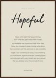 Hopeful Word of Intention Framed print A1 (59.4 x 84.1 cm) Dark wood frame Linen paper