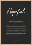 Hopeful Word of Intention Framed print A1 (59.4 x 84.1 cm) Wood frame Carbon paper